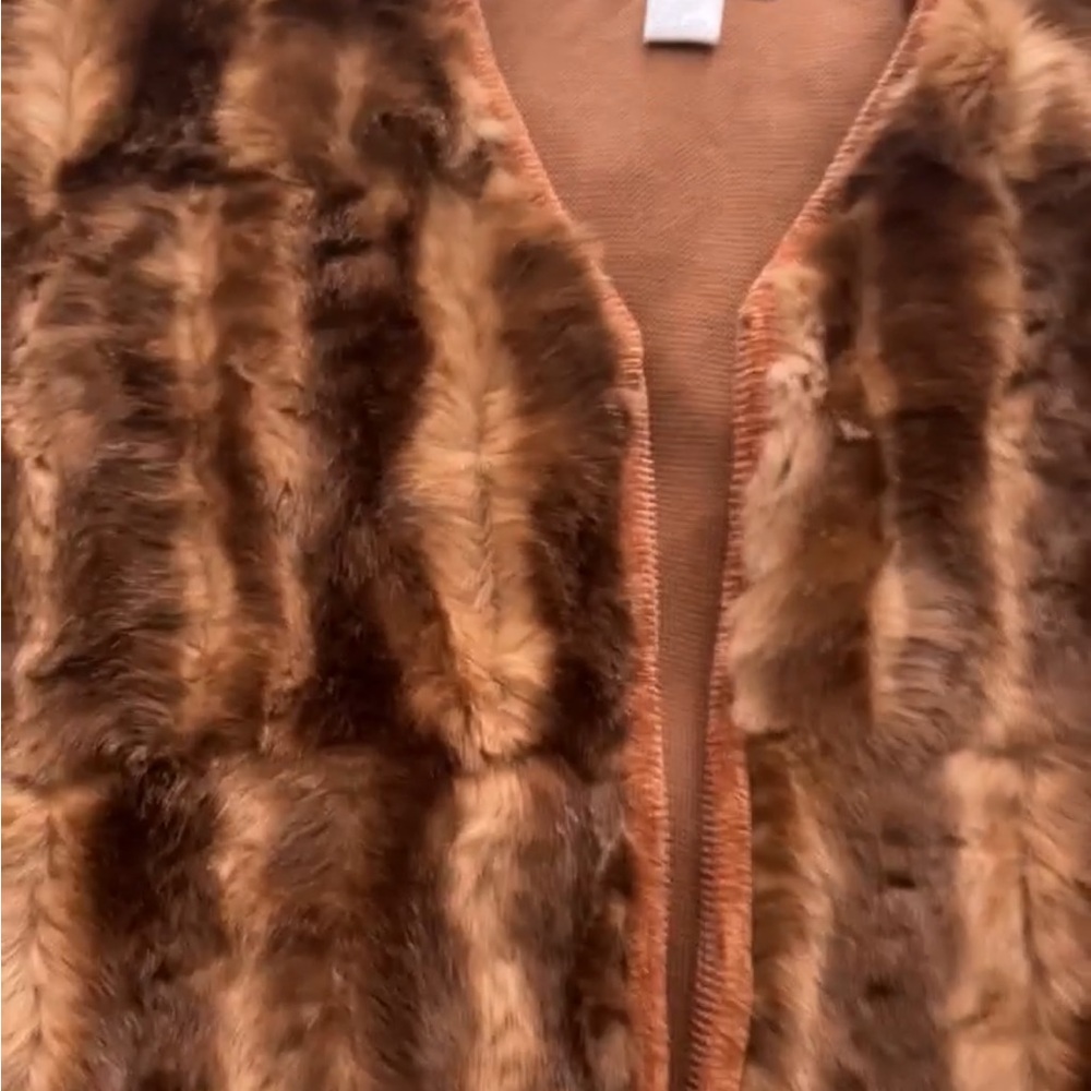 Vintage Brown Faux Fur Vest XL Cozy Ski Lodge Boho Chic